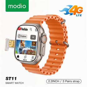 Montre Connectée Modio ST11 (4/64 Go) avec 3 Bracelets, Écran 2,2 pouces – ساعة ذكية موديو (4/64 جيجابايت) مع 3 أساور