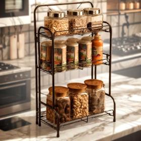 Étagère de Rangement à 3 Niveaux 59x19x35cm – وحدة رفوف تخزين بثلاث طبقات